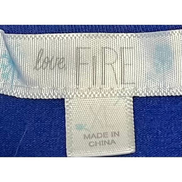 LOVE, FIRE SLEEVELESS SCOOP NECK DRESS, WOMENS, XL, BLUE PINK WHITE FLORAL - Picture 10 of 12